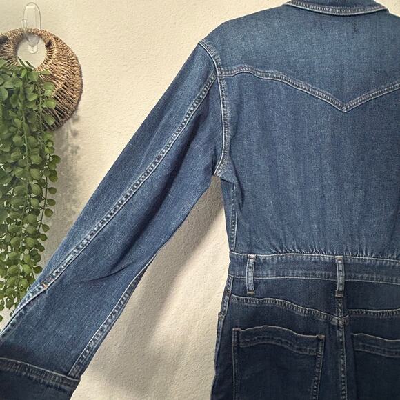 NEW Madewell Denim Western Midi Shirtdress in Laselle Wash Sz 2 Capsule Staple - Picture 10 of 11